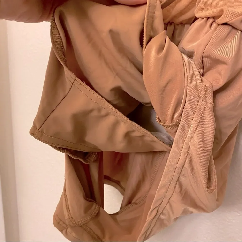 WEISSMAN Balera Dance Costume long Flounce Sleeve Romper MJ11781 tan Child LC